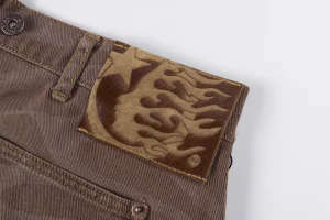 Hellstar Studios Denim Flame Pattern Washed Shorts2