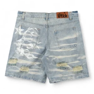 Hellstar Studios Distressed Denim Shorts