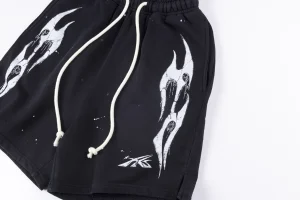Hellstar Studios Ghost Flame Graphic Washed Shorts5