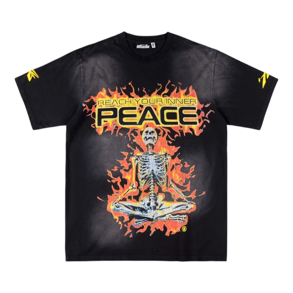 Hellstar Studios Inner Peace Skeleton Flame T-shirt