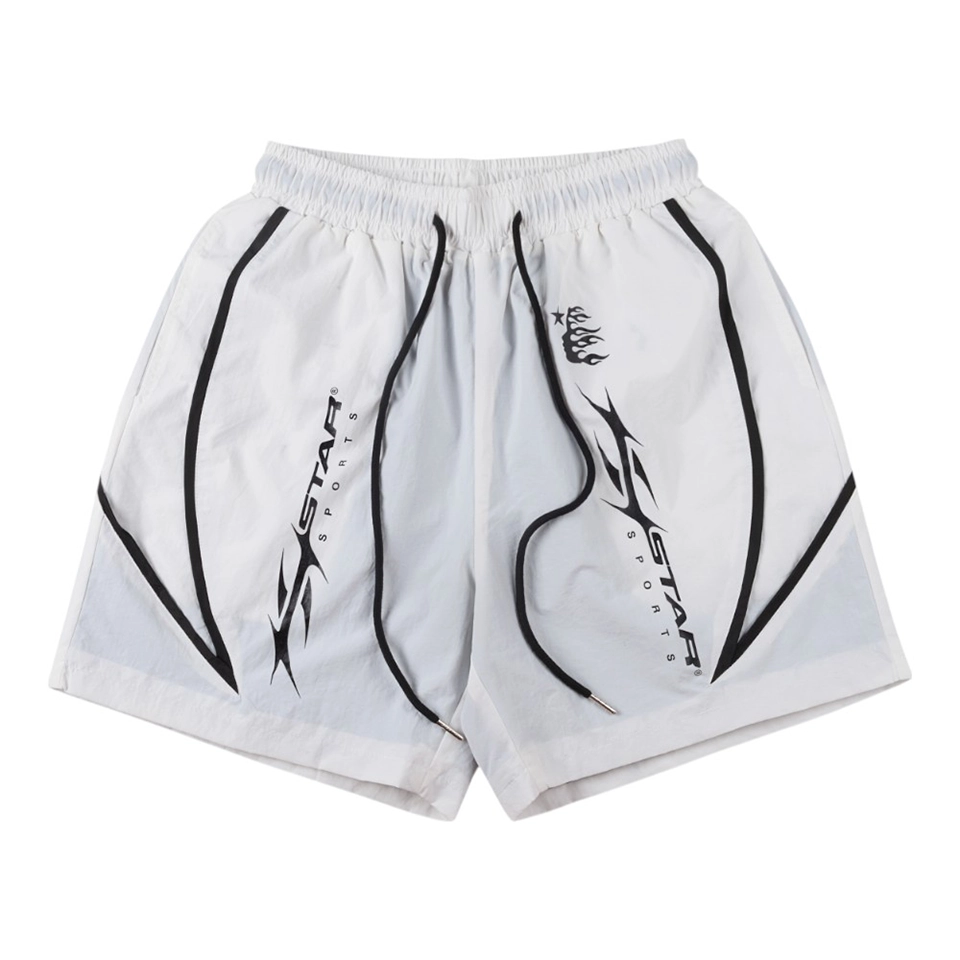 Hellstar Studios Path to Paradise Flame Logo Shorts White