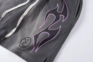 Hellstar Studios Pink Flame Washed Shorts1