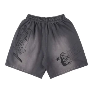 Hellstar Studios Pink Flame Washed Shorts