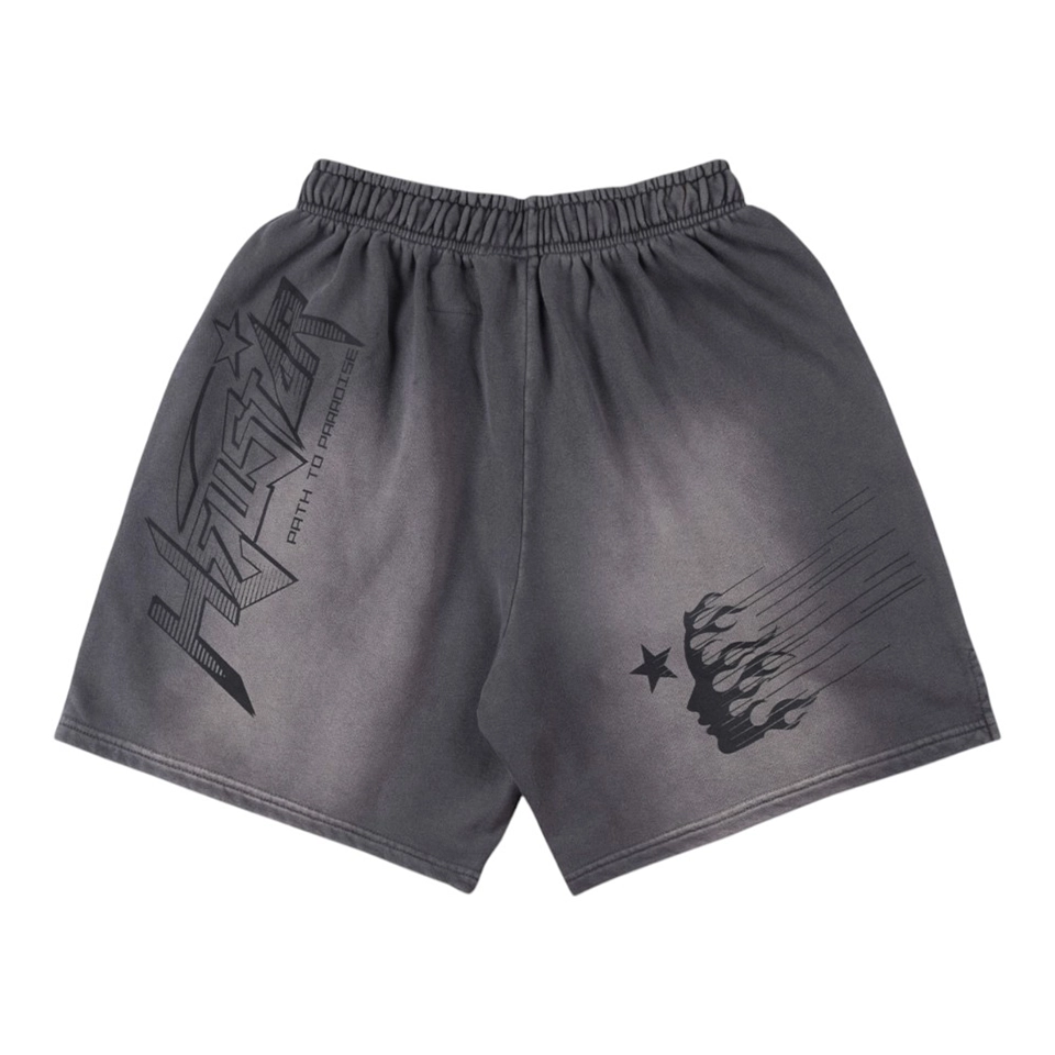 Hellstar Studios Pink Flame Washed Shorts