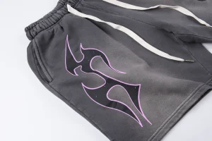 Hellstar Studios Pink Flame Washed Shorts5