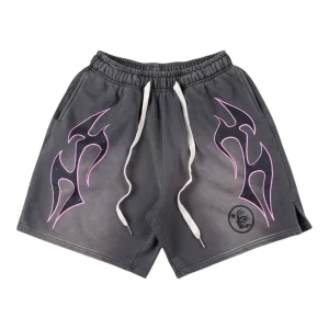 Hellstar Studios Pink Flame Washed Shorts