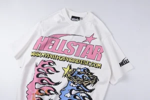 Hellstar Studios Pixel Flame Face Graphic T-shirt5