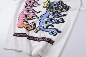 Hellstar Studios Pixel Flame Face Graphic T-shirt6
