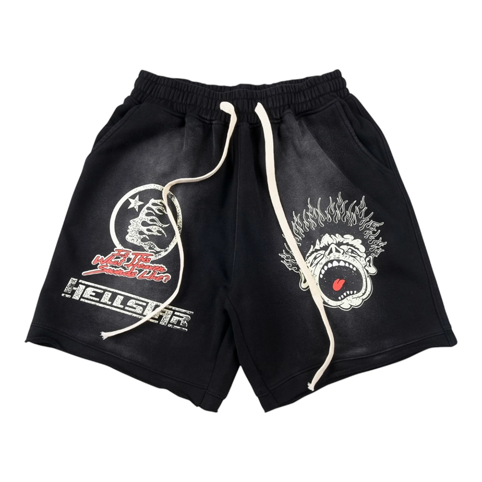 Hellstar Studios Scream Face Graphic Shorts