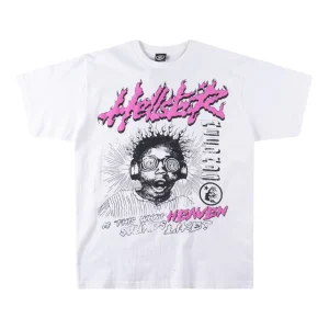 Hellstar Studios “Sounds Like Heaven” Pink Letter Graphic T-shirt White
