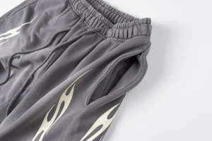 Hellstar Studios Washed Flame Graphic Sports Shorts3