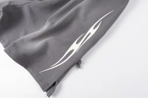 Hellstar Studios Washed Flame Graphic Sports Shorts4