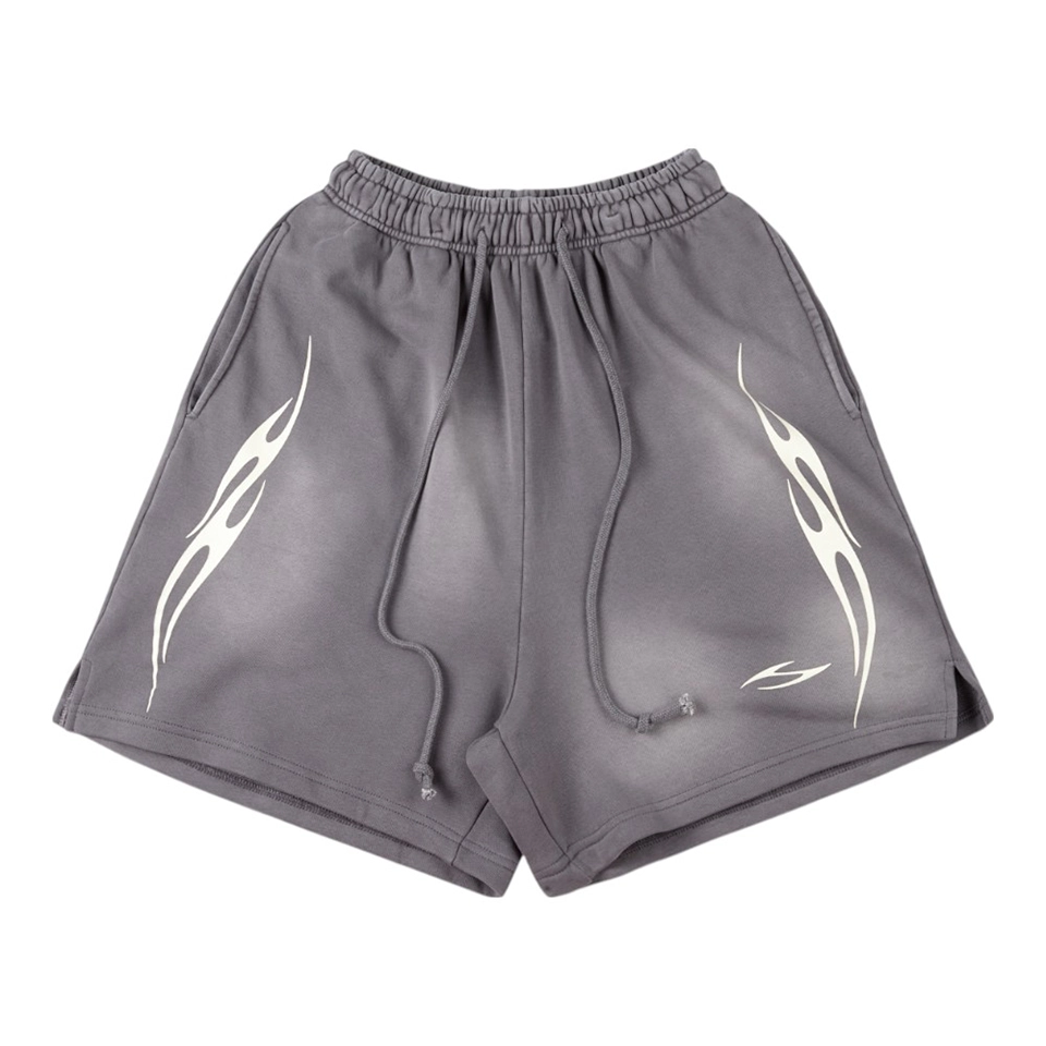 Hellstar Studios Washed Flame Graphic Sports Shorts
