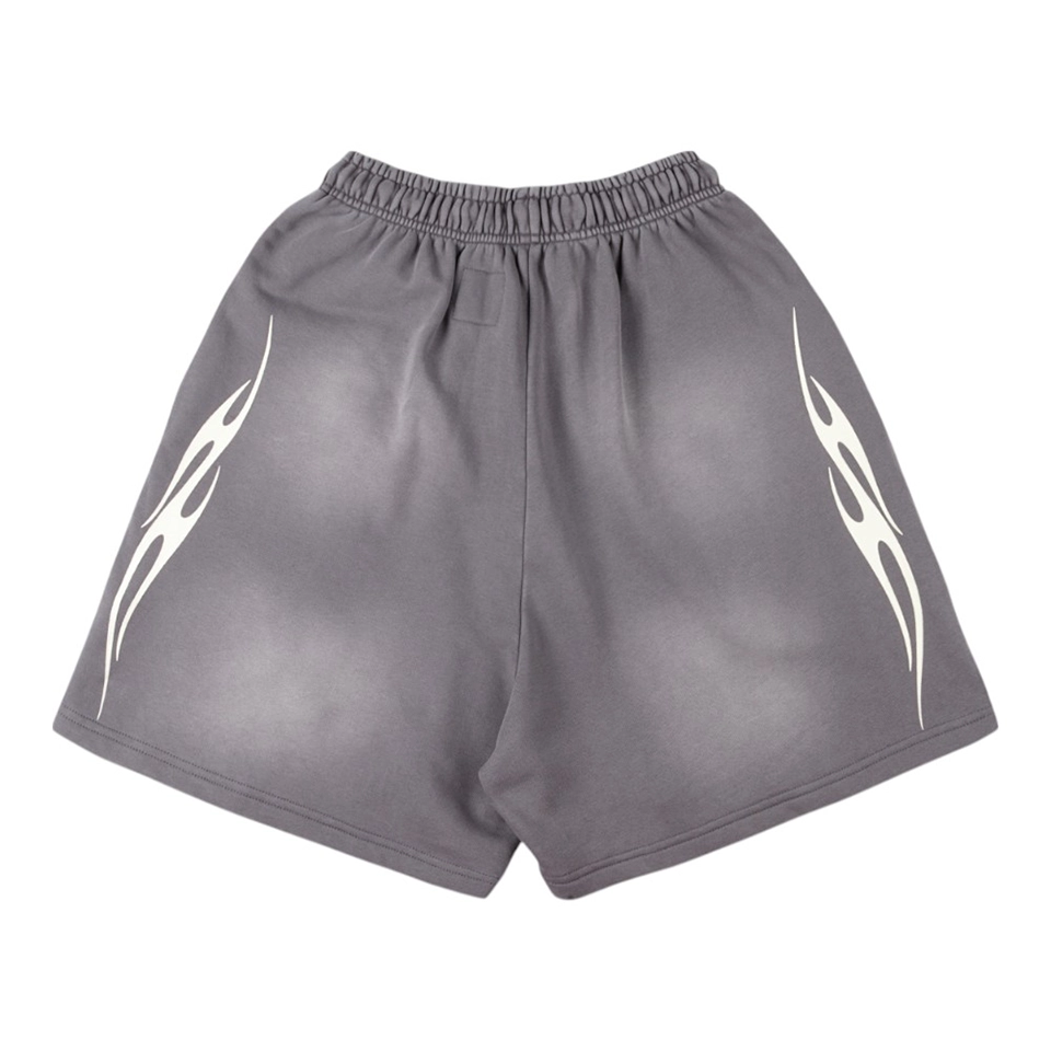 Hellstar Studios Washed Flame Graphic Sports Shorts