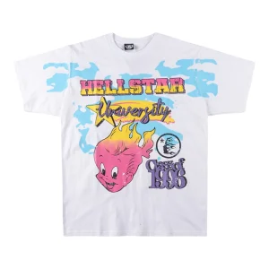 Hellstar University Graffiti Flame Print T-shirt White