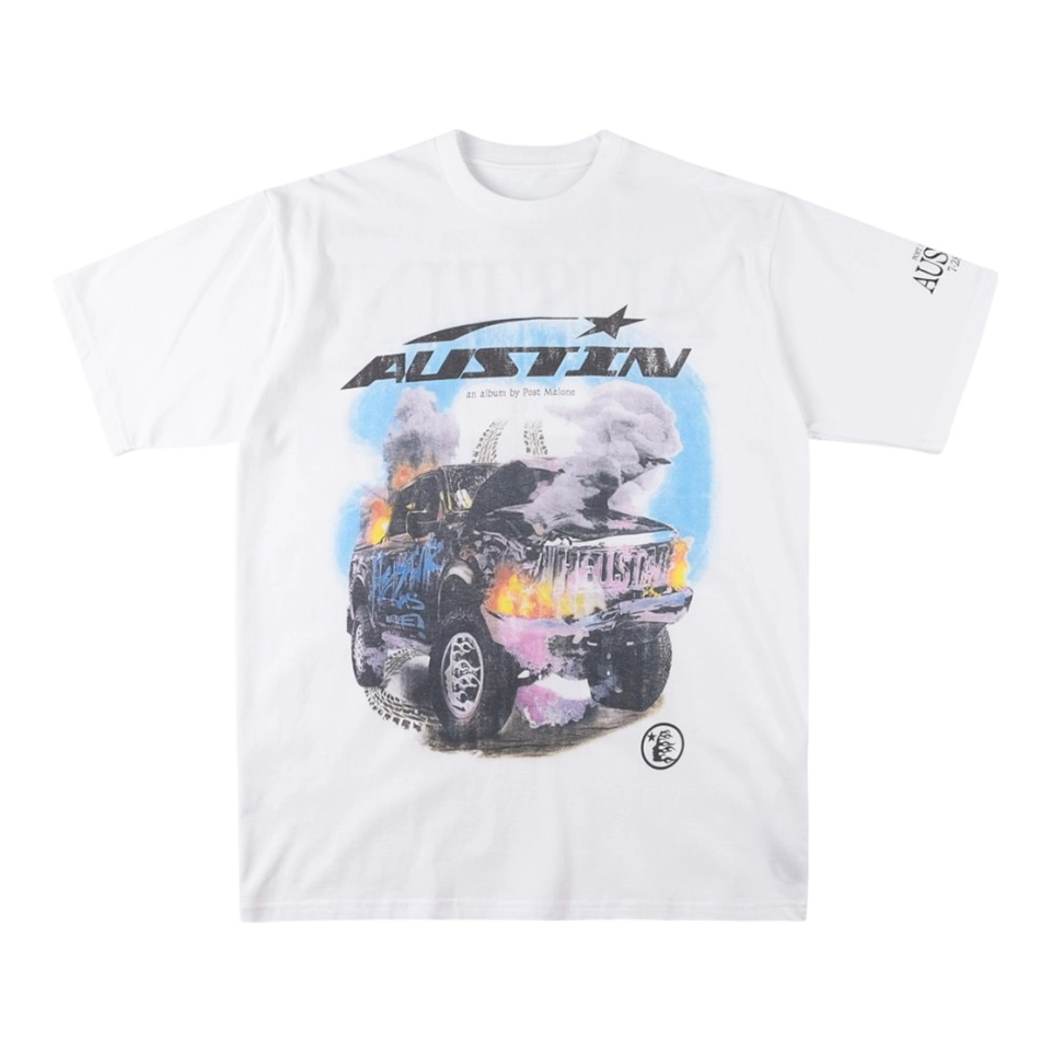 Hellstar x Post Malone Austin Flame Truck Graphic T-shirt