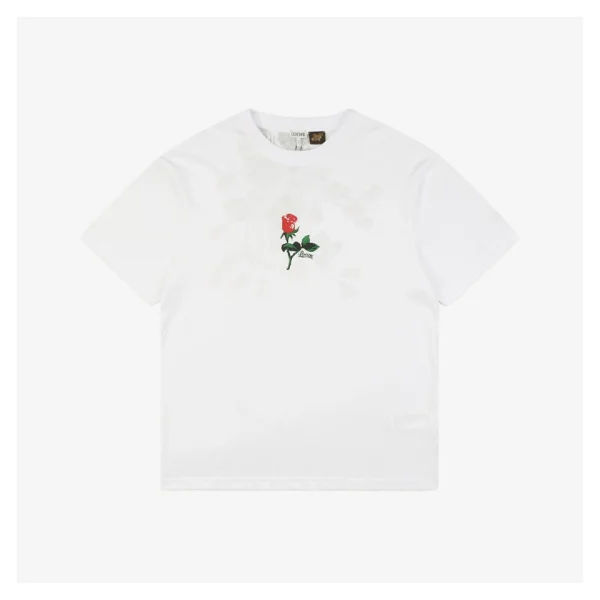 L Rose Print Cotton T-shirt
