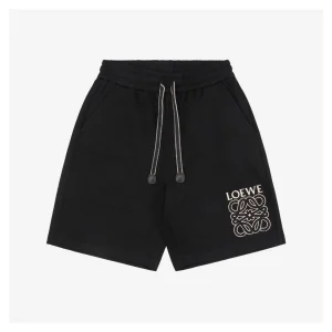 L Silicone Anagram Terry Logo Shorts Black
