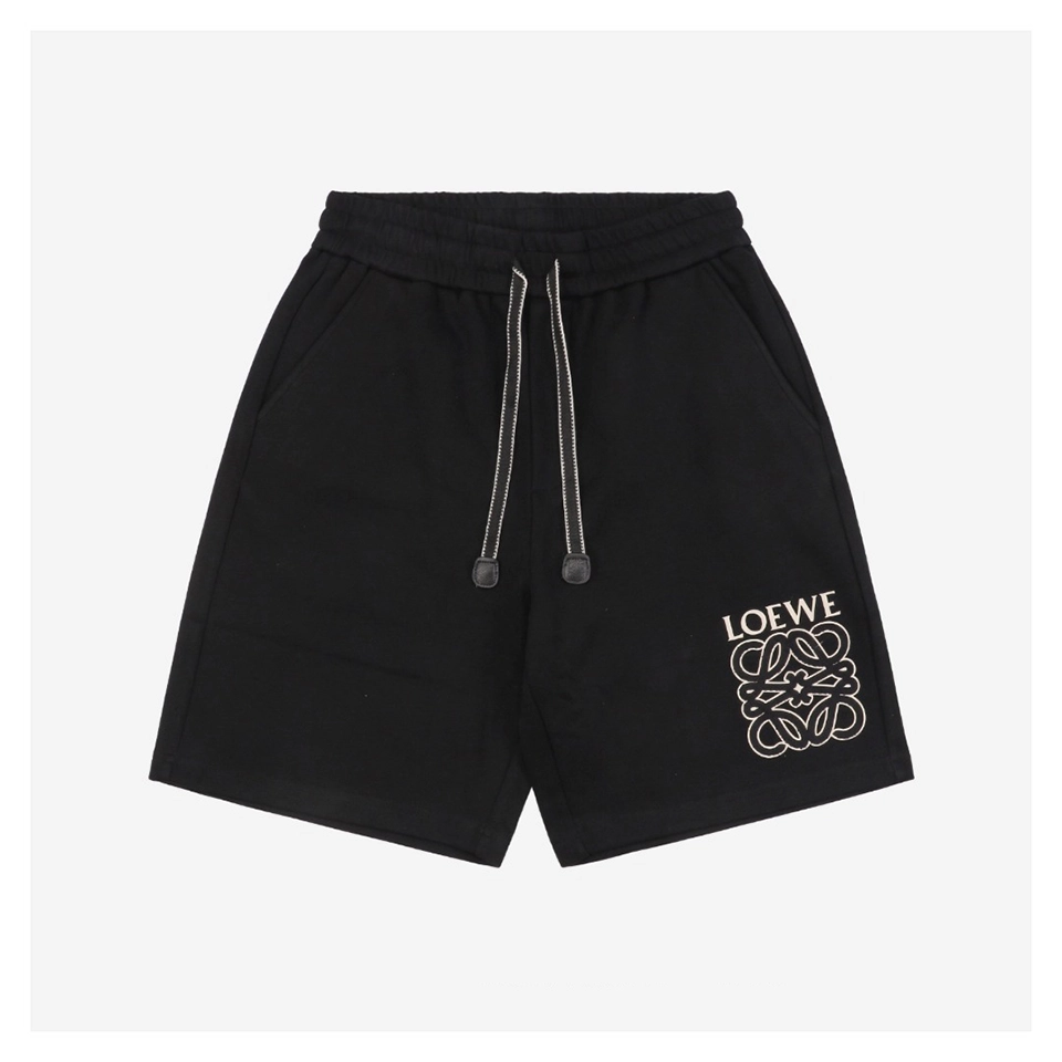L Silicone Anagram Terry Logo Shorts Black