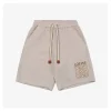 L Silicone Anagram Terry Logo Shorts (Beige/Black)