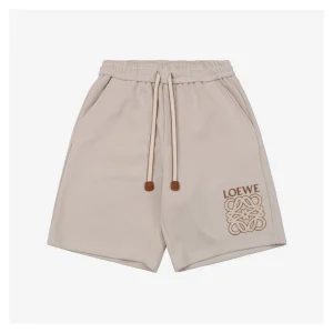 L Silicone Anagram Terry Logo Shorts Beige