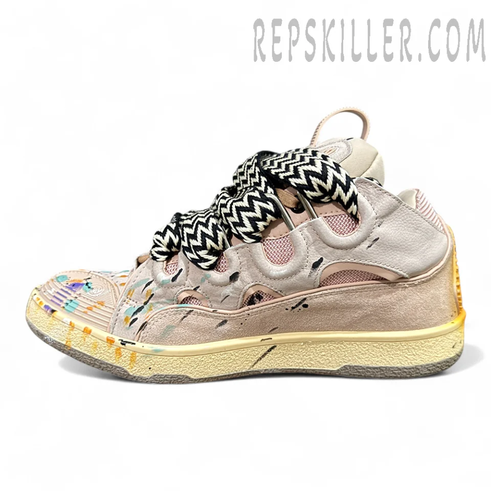 Lanvin Curb Sneakers ‘Pink Paint Splatter’