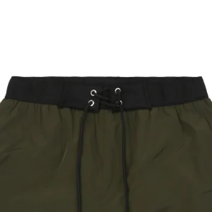Mxxcler Patch Logo Contrast Waistband Shorts Green