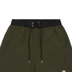 Mxxcler Patch Logo Contrast Waistband Shorts Green
