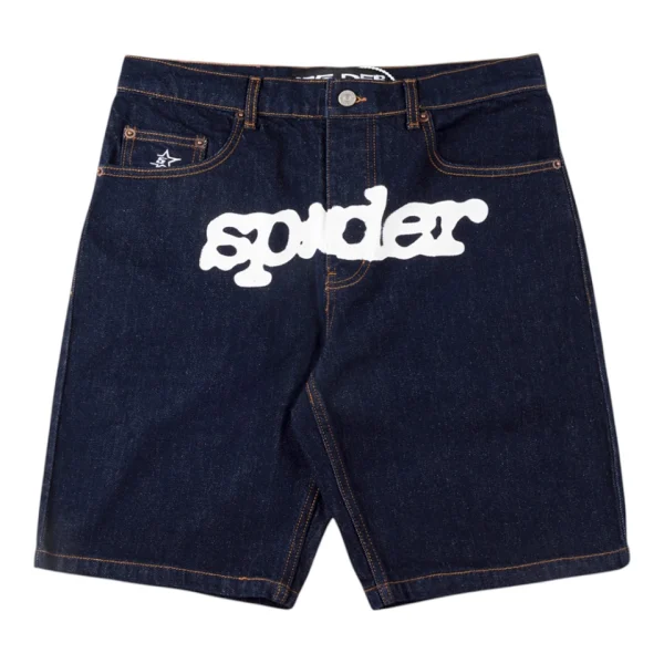 Sp5der 555555 Denim Unisex Casual Shorts Black