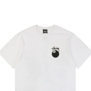 Stussy 8 Ball Logo Print T-shirt White