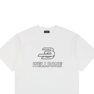 We11done Broken Letter Logo Print T-shirt White