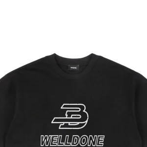We11done Broken Letter Logo Print T-shirt Black