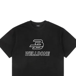 We11done Broken Letter Logo Print T-shirt Black
