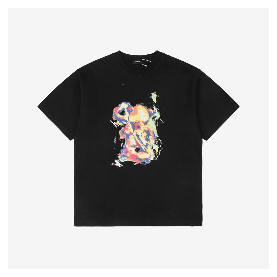 We11done Key to Heart Bear Dye Print T-shirt