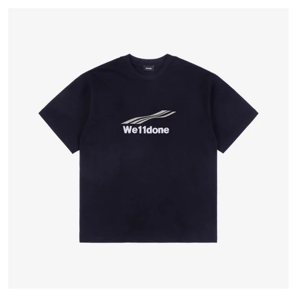 We11done Wave Letter Embroidery T-shirt