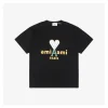 Ami Cracked Heart Logo Print T-shirt (Black/White)