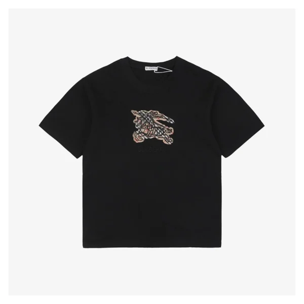 BBry Checked Equestrian Knight Embroidered T-shirt Black