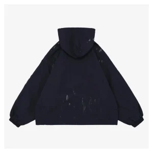 Balenciaga Distressed Circle Logo Hooded Jacket