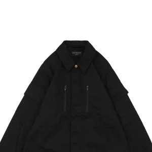 Balenciaga Double-Zip Cotton Shirt Jacket Black