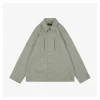 Balenciaga Double-Zip Cotton Shirt Jacket (Olive/Black)