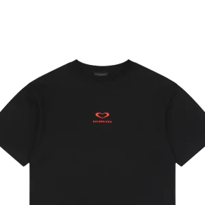 Balenciaga Heart Logo Paris T-shirt Black