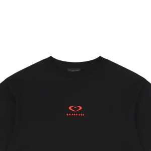 Balenciaga Heart Logo Paris T-shirt Black