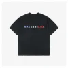 Balenciaga Medium Tricolor Logo Distressed T-shirt