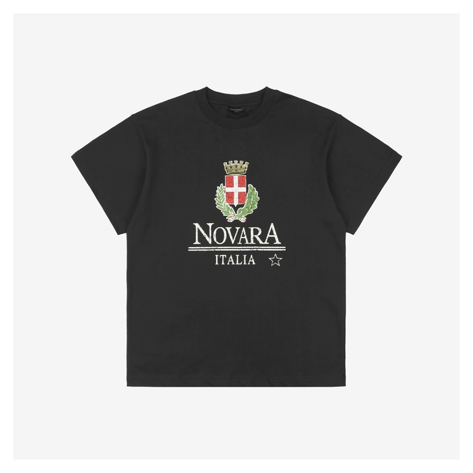 Balenciaga Novara Italia Emblem Cracked Print T-shirt