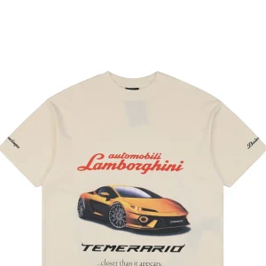 Balenciaga x Lamborghini Graphic Print T-shirt Beige