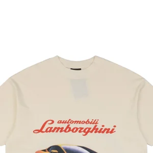 Balenciaga x Lamborghini Graphic Print T-shirt Beige