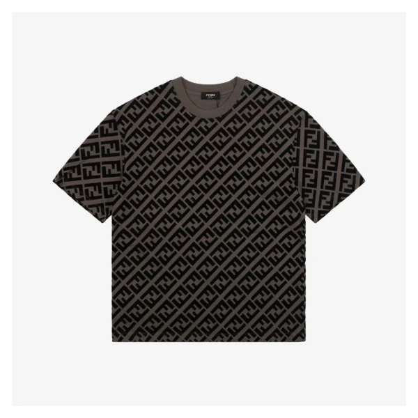 F Full Monogram Velvet Print T-shirt Green