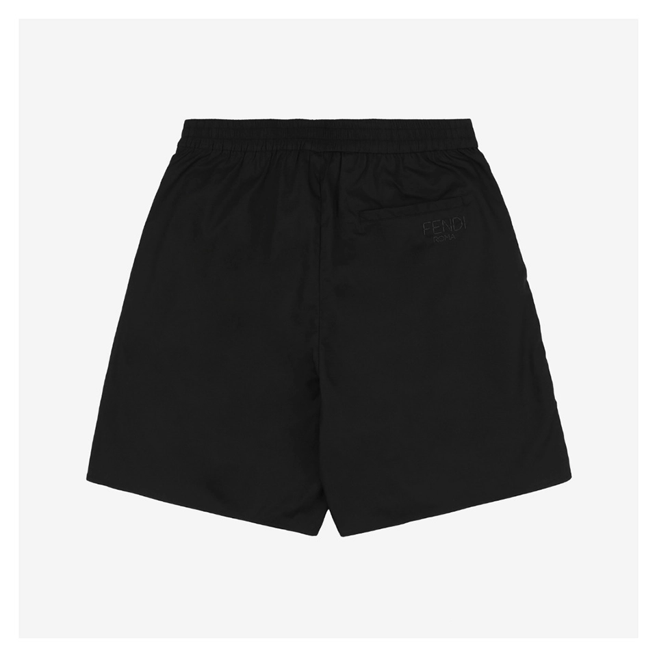 F Solid Color Bermuda Shorts Black