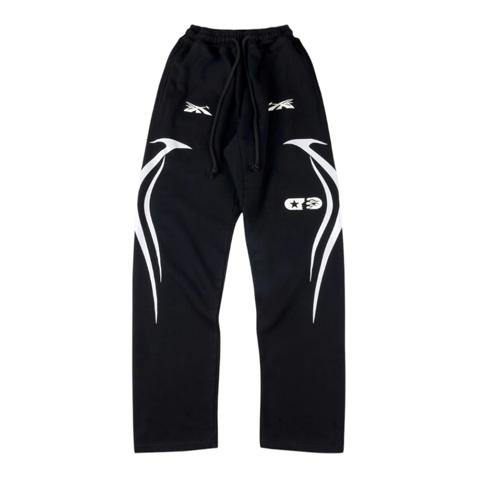 Hellstar Black Flame Graphic Pants