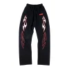 Hellstar Black Flame Graphic Track Pants